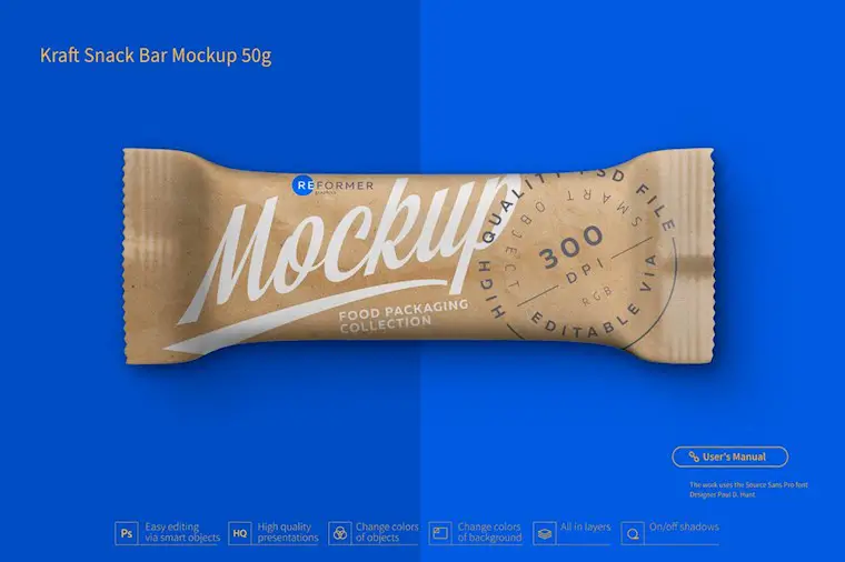 kraft snack bar mockup