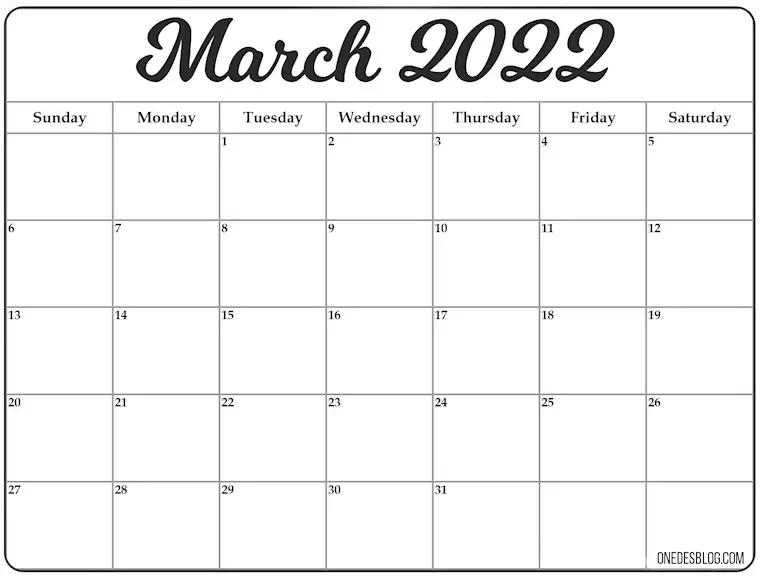 march 2022 calendar b3
