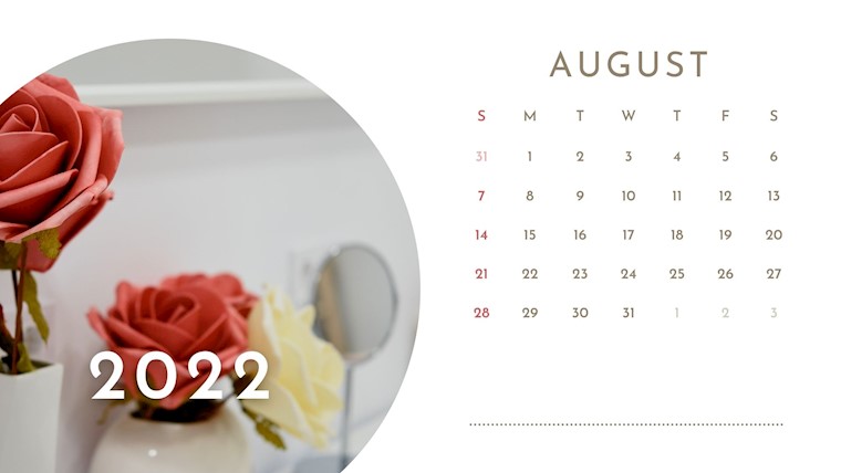 nice august calendar 2022 printable cute