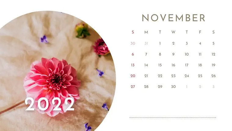 nice november calendar 2022 printable cute