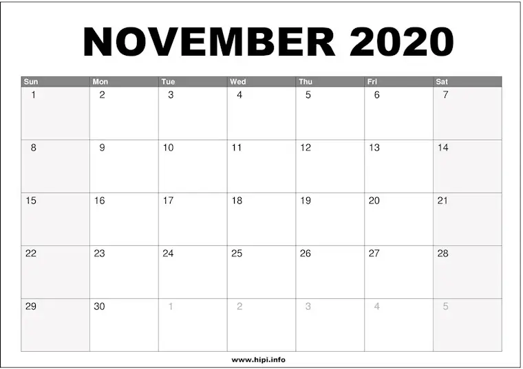 november 2020 calendar printable monthly 01