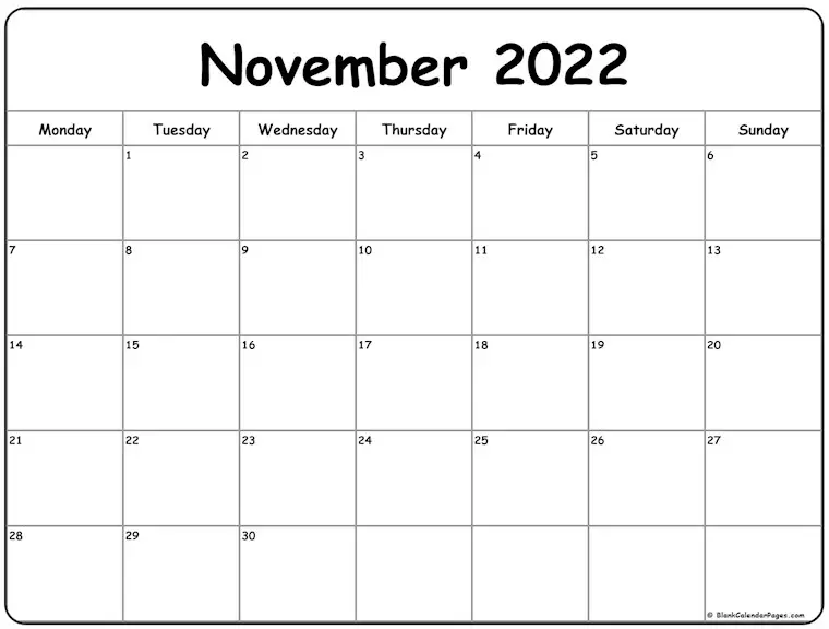 49 Free Printable November 2022 Calendars for the USA