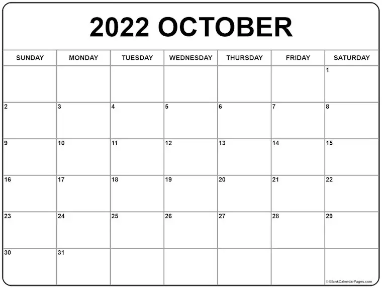 october 2022 calendar b18