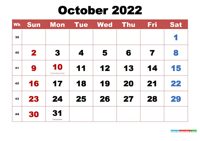 october 2022 monthly calendar printable holidays arialblk 3