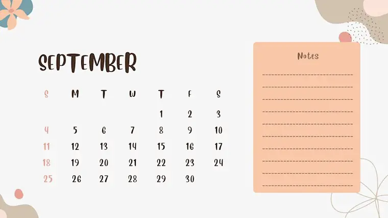 pastel abstract september 2022 calendar