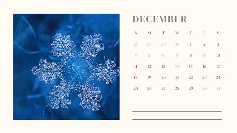 photo december calendar 2022 printable