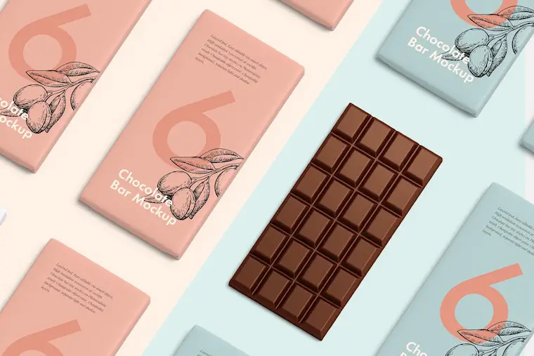 premium chocolate bar mockup