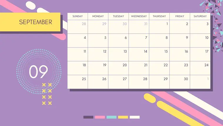 purple september calendar 2022 printable