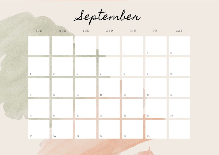 scrapbook september 2022 calendar abstract