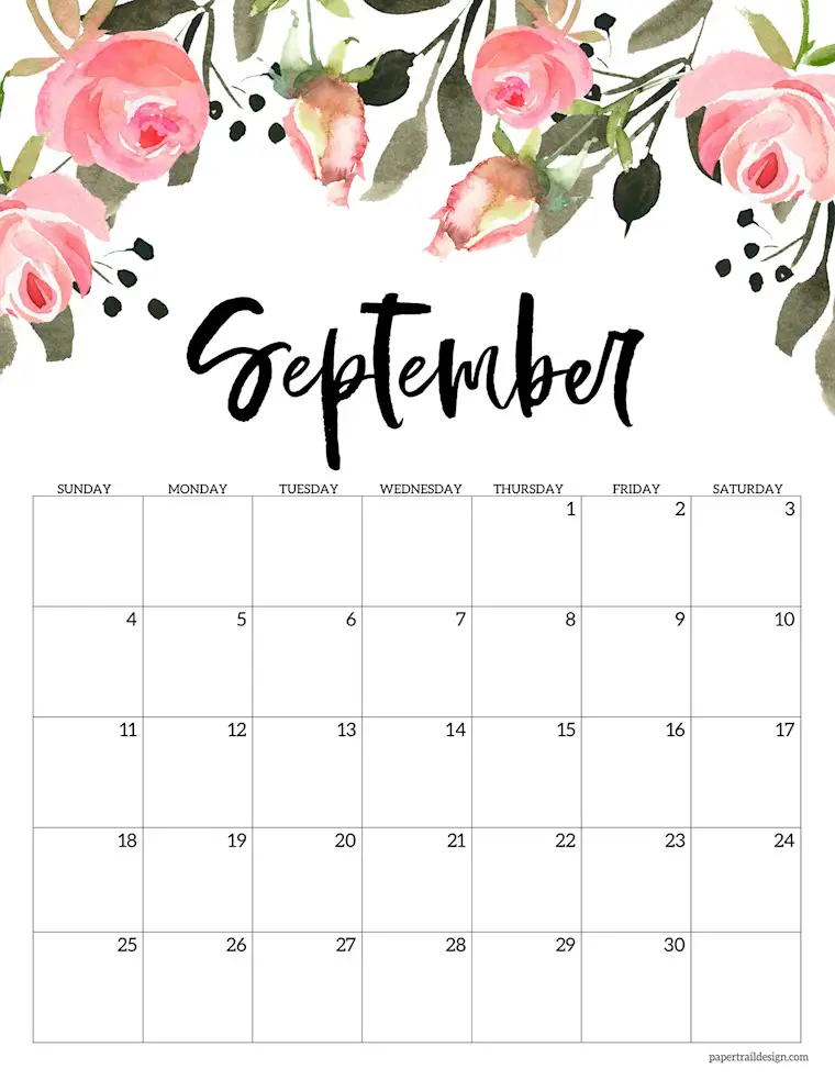 46 Free Printable September 2022 Calendars To Download - Onedesblog