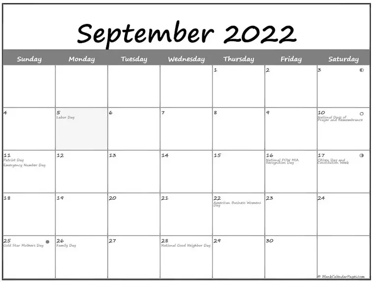 september 2022 calendar moon4