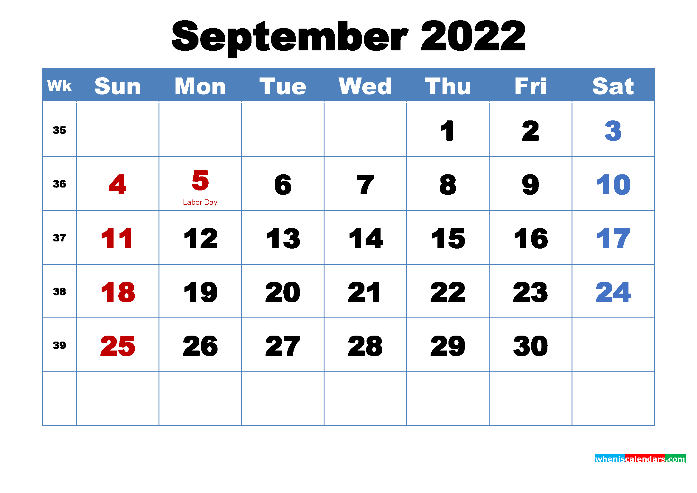 46 Free Printable September 2022 Calendars to Download - Onedesblog