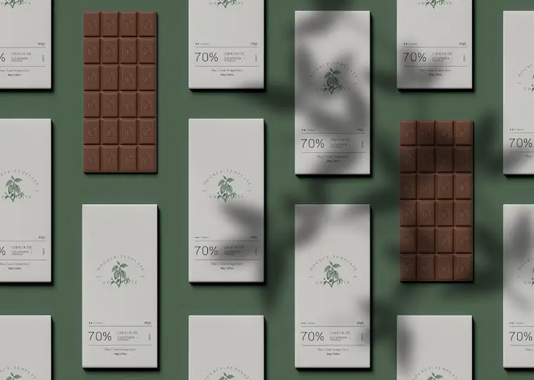 shadows chocolate packaging mockup