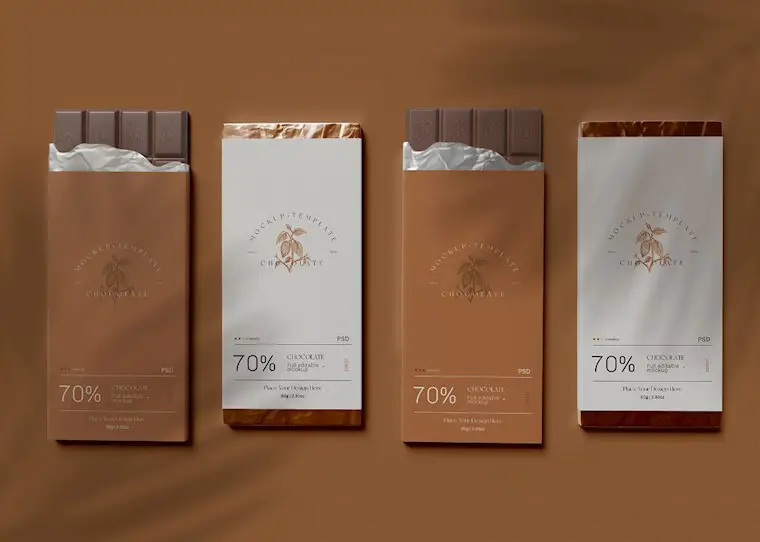 wrapped chocolate mockup