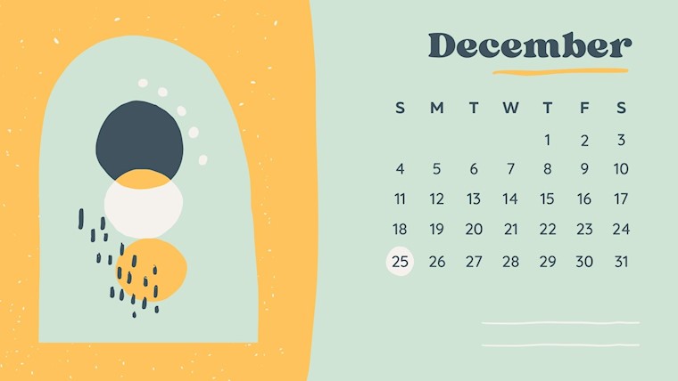 yellowish green december 2022 calendar