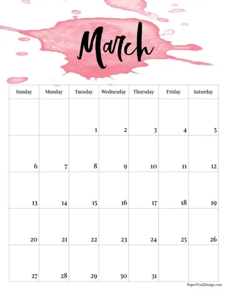 Cute March Calendar 2022 39 Aesthetic Cute March Calendars 2022