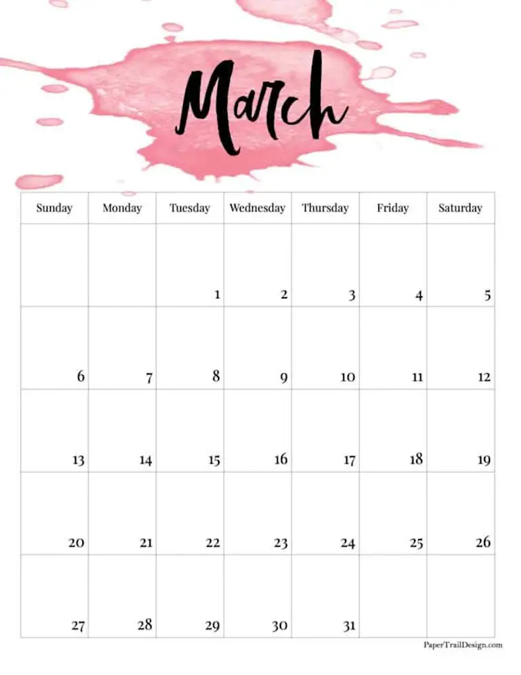 39 aesthetic cute march calendars 2022