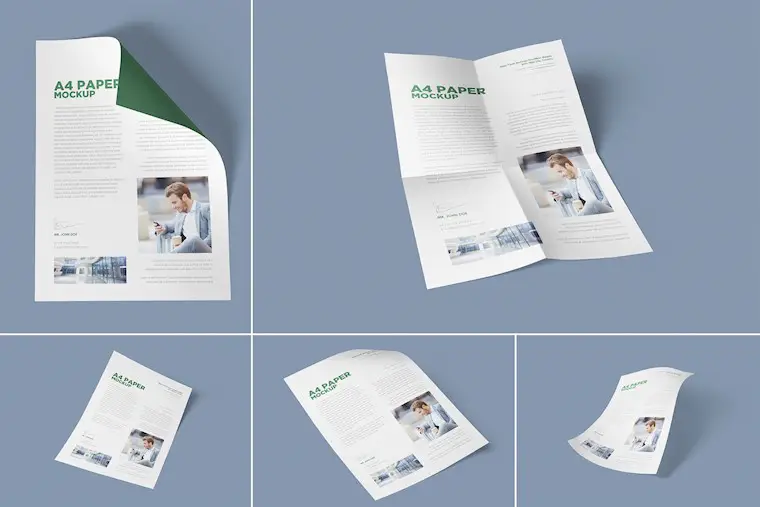 a4 paper mockups