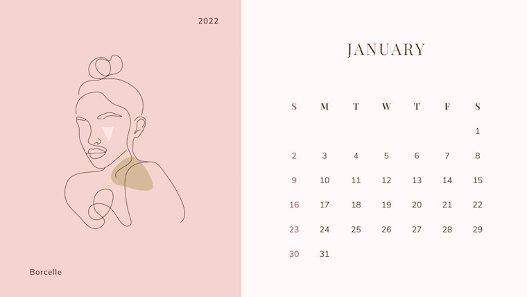 beauty aesthetic february 2022 calendar