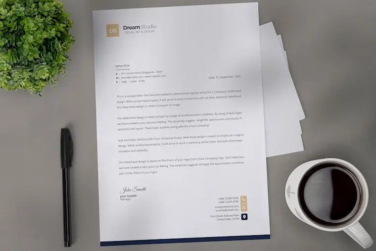 clean letterhead mockup