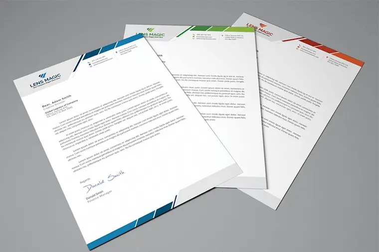 colorful letterhead