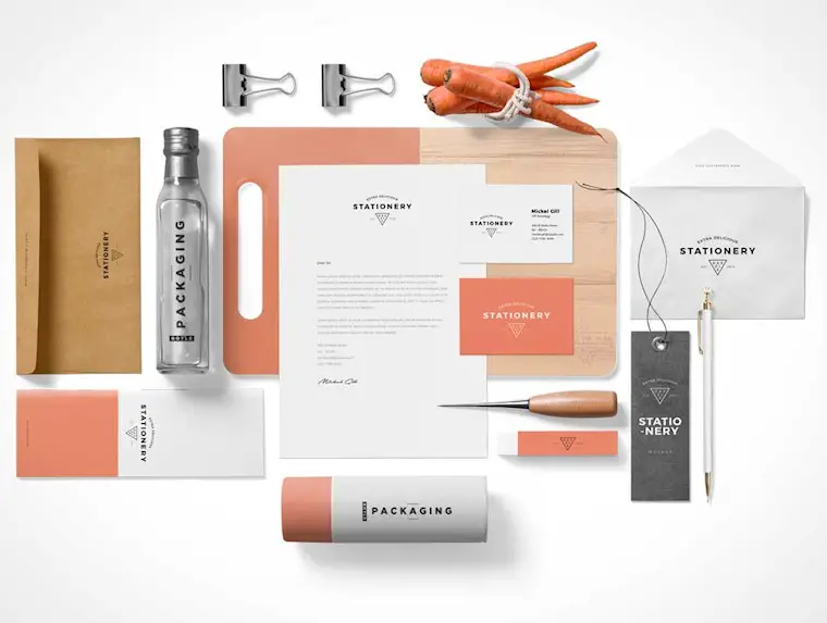 corporate branded stationery psd mockup