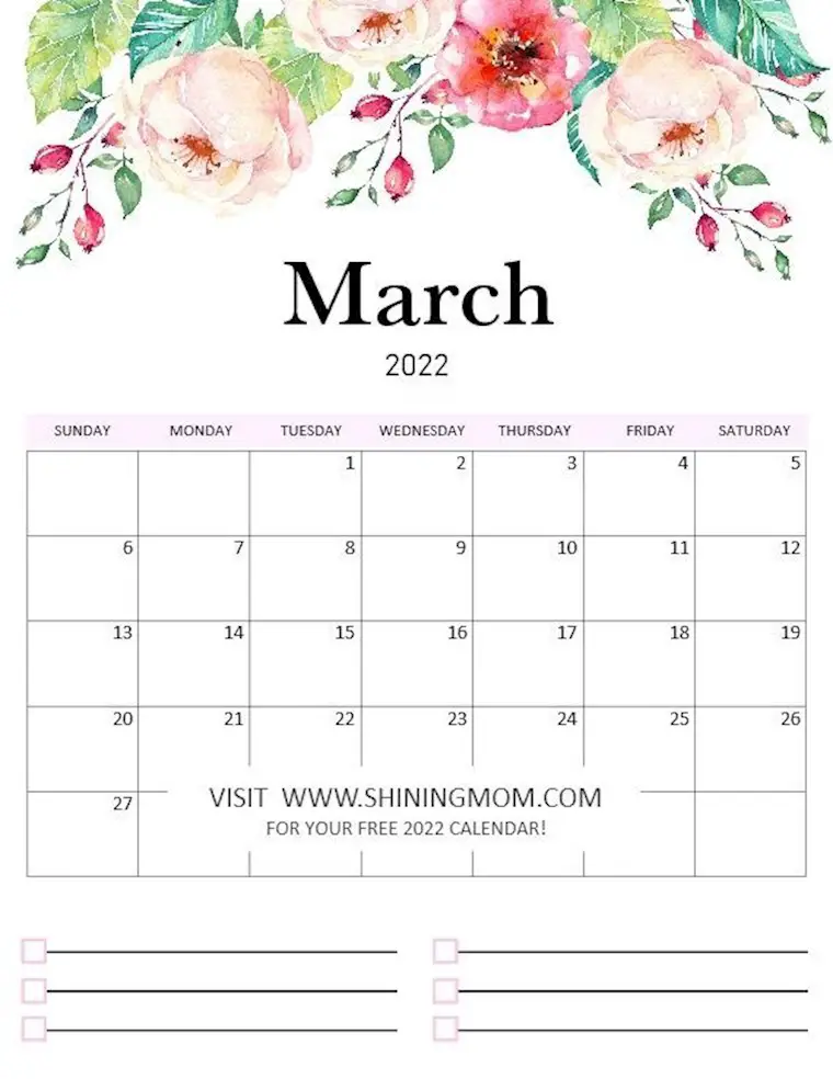 free 2022 pdf calendar in beautiful florals