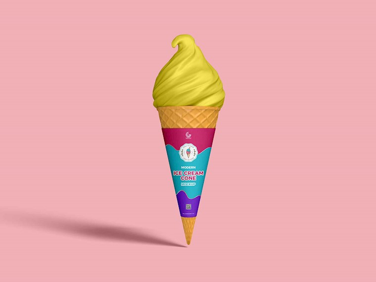 free ice cream cone mockup psd