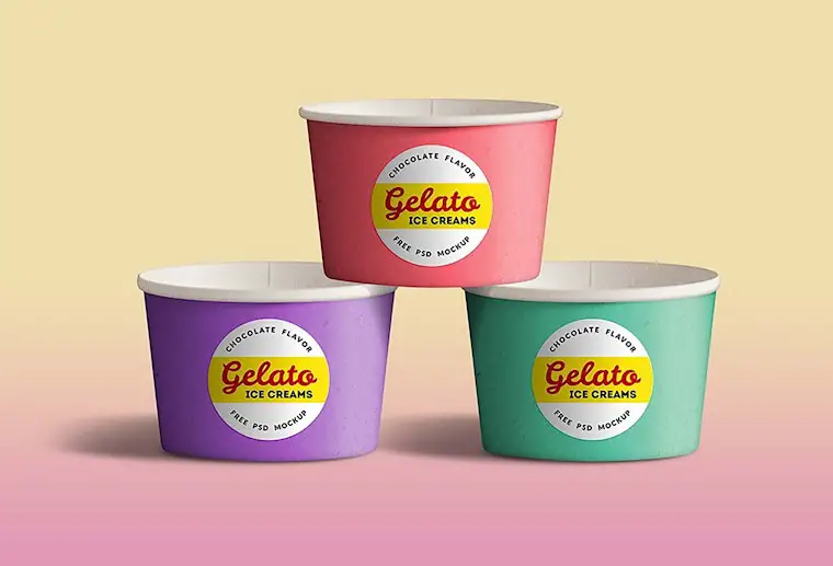 free ice cream cups psd