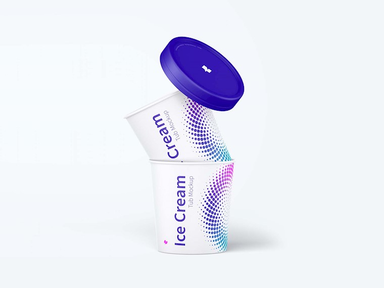 free ice cream paper tub mockup psd