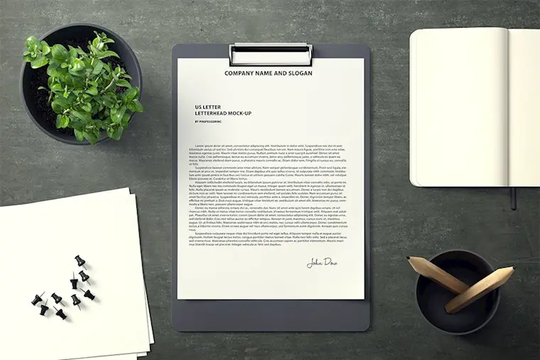 free letterhead mockup in psd 2