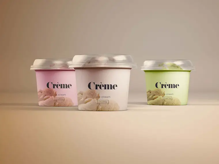 free mini ice cream cup mockups psd