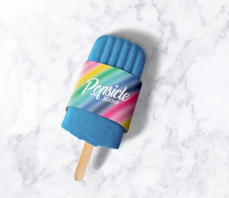 free popsicle ice cream packaging mockup psd