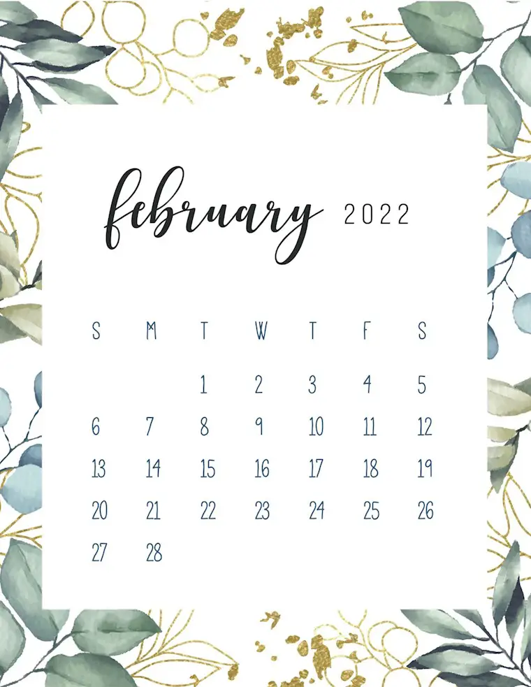 free printable february 2022 calendars