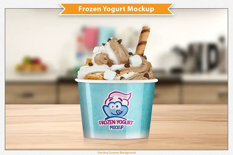 frozen yogurt bowl mockup