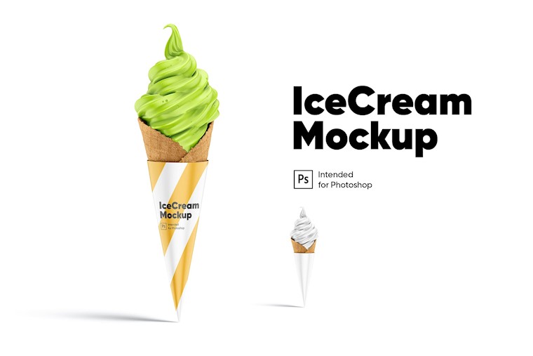 green ice cream mockup