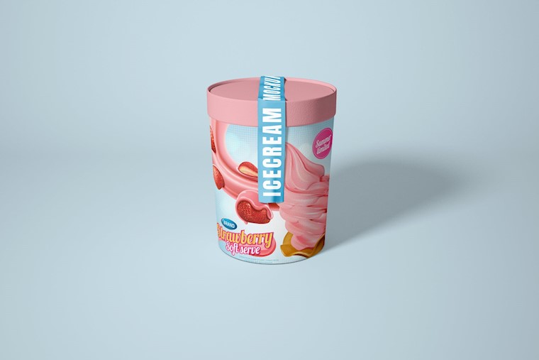 ice cream bucket mockup