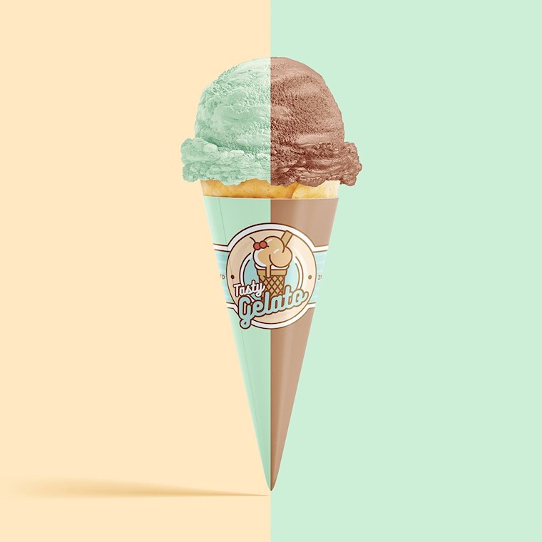 ice cream cone mockup