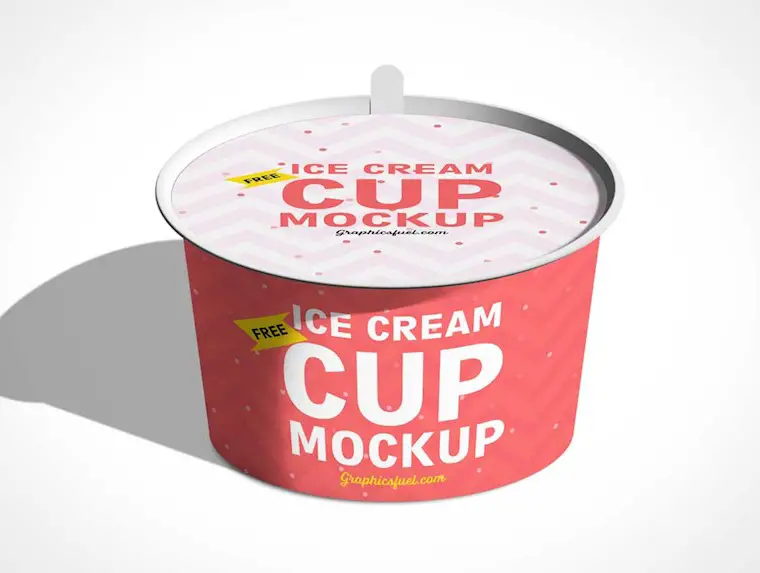 ice cream gelato cup psd mockups