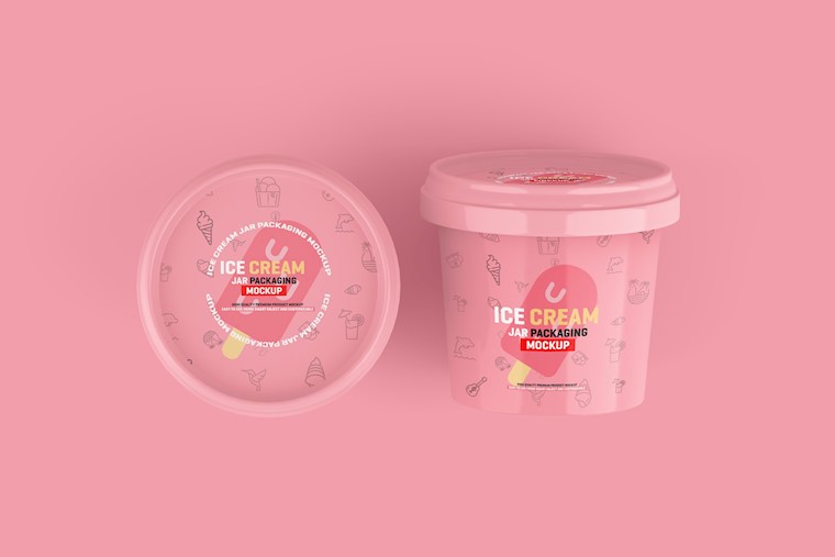 ice cream jar packaging mockup