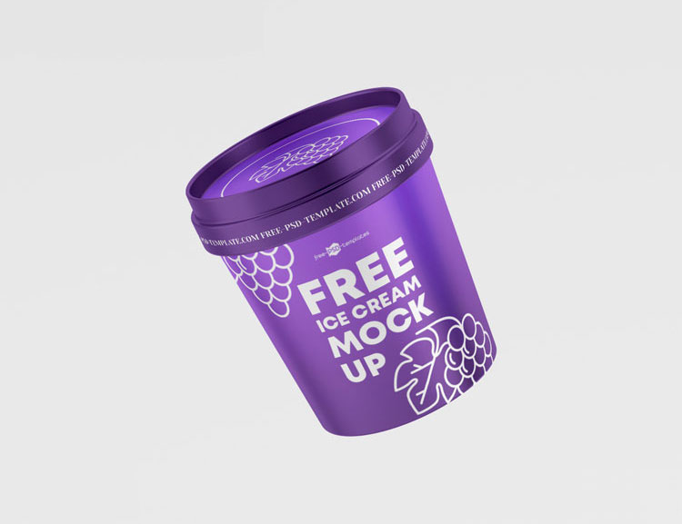 ice cream plastic jar mockup