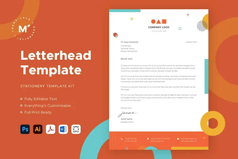 letterhead template bright