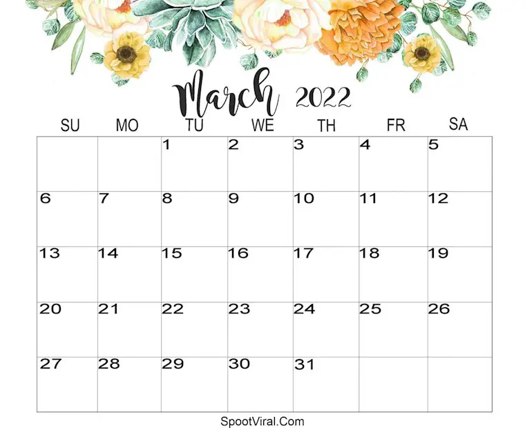 39 aesthetic cute march calendars 2022