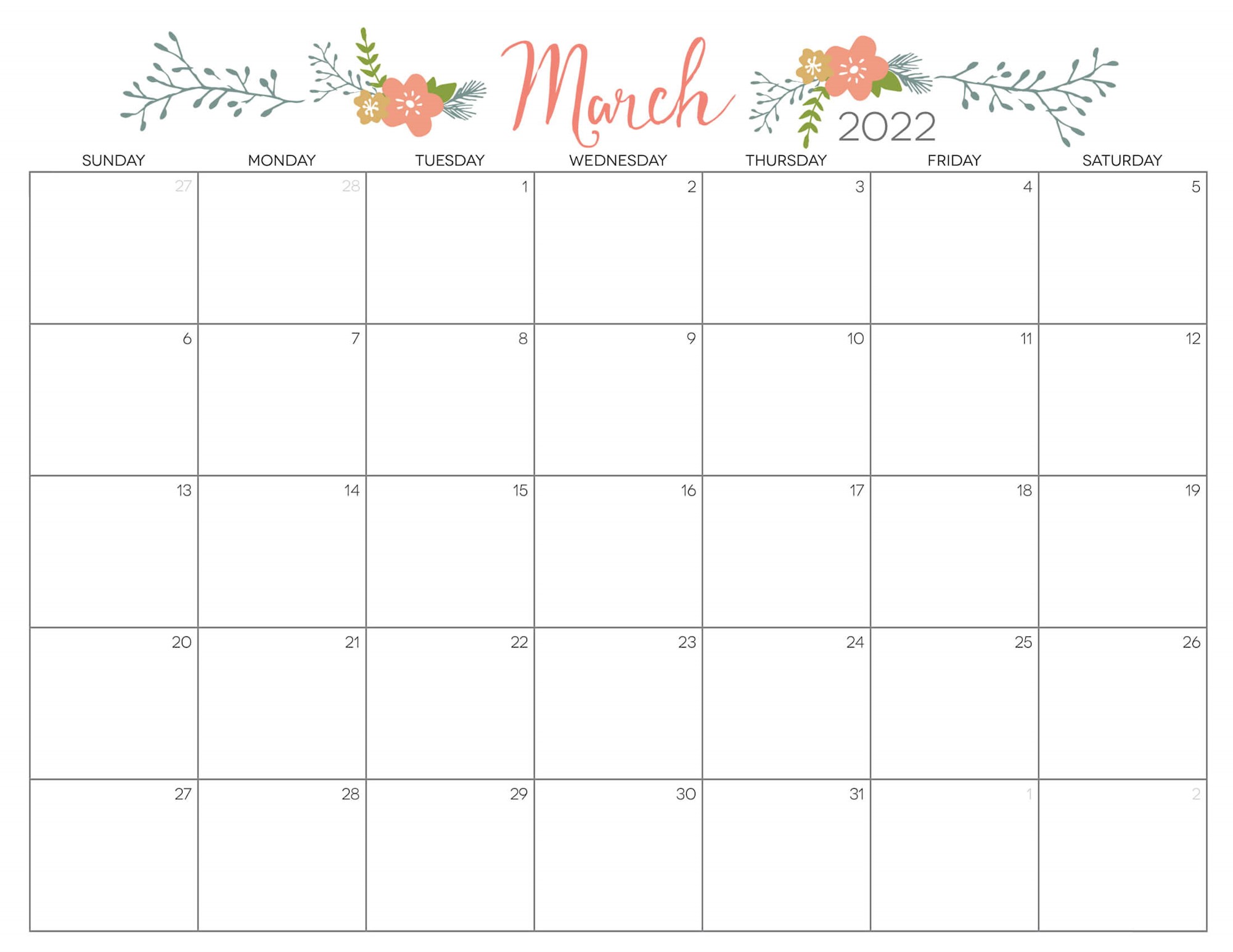 39 Aesthetic Cute March Calendars 2022