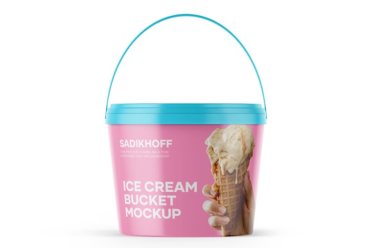 matte ice cream bucket mockup