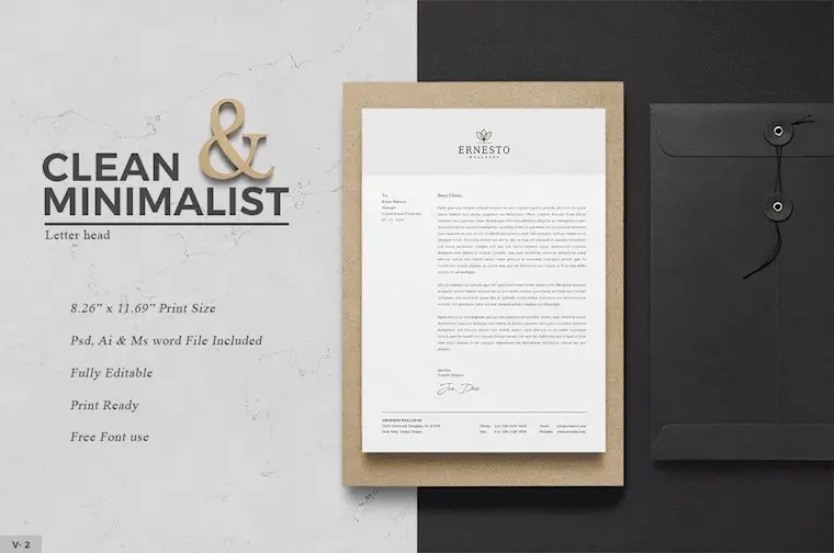 minimalist letterhead