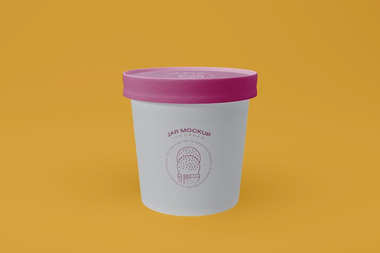 premium ice cream jar mockup