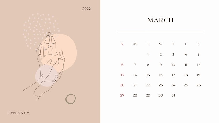 scrapbook march 2022 calendar