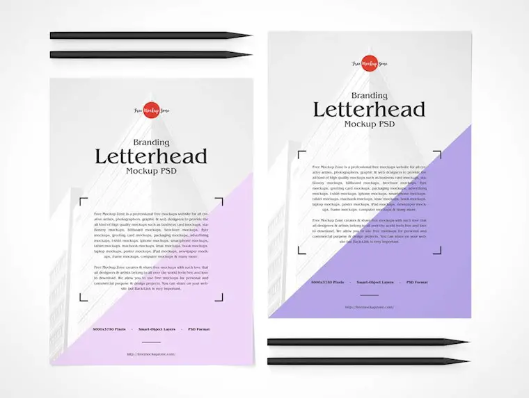 stationery letterhead a4 paper stylus psd mockup