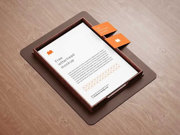 stationery letterhead business cards inbox psd mockup